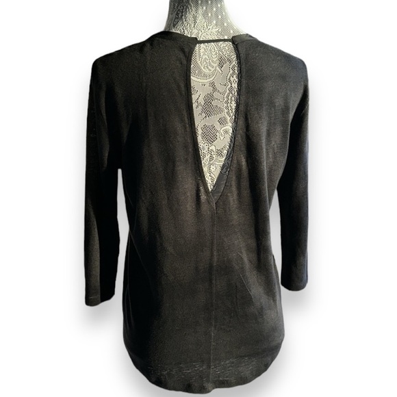 Sandro Paris | Black Keyhole Tie Front Blouse | Size 1 | Small - Picture 3 of 9